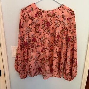 LOFT Pink Floral Blouse
